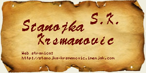 Stanojka Krsmanović vizit kartica